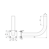 Metal Rohrhalterung Ø38mm L450