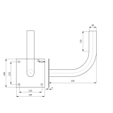 Metal Wandhalterung Ø38mm L250