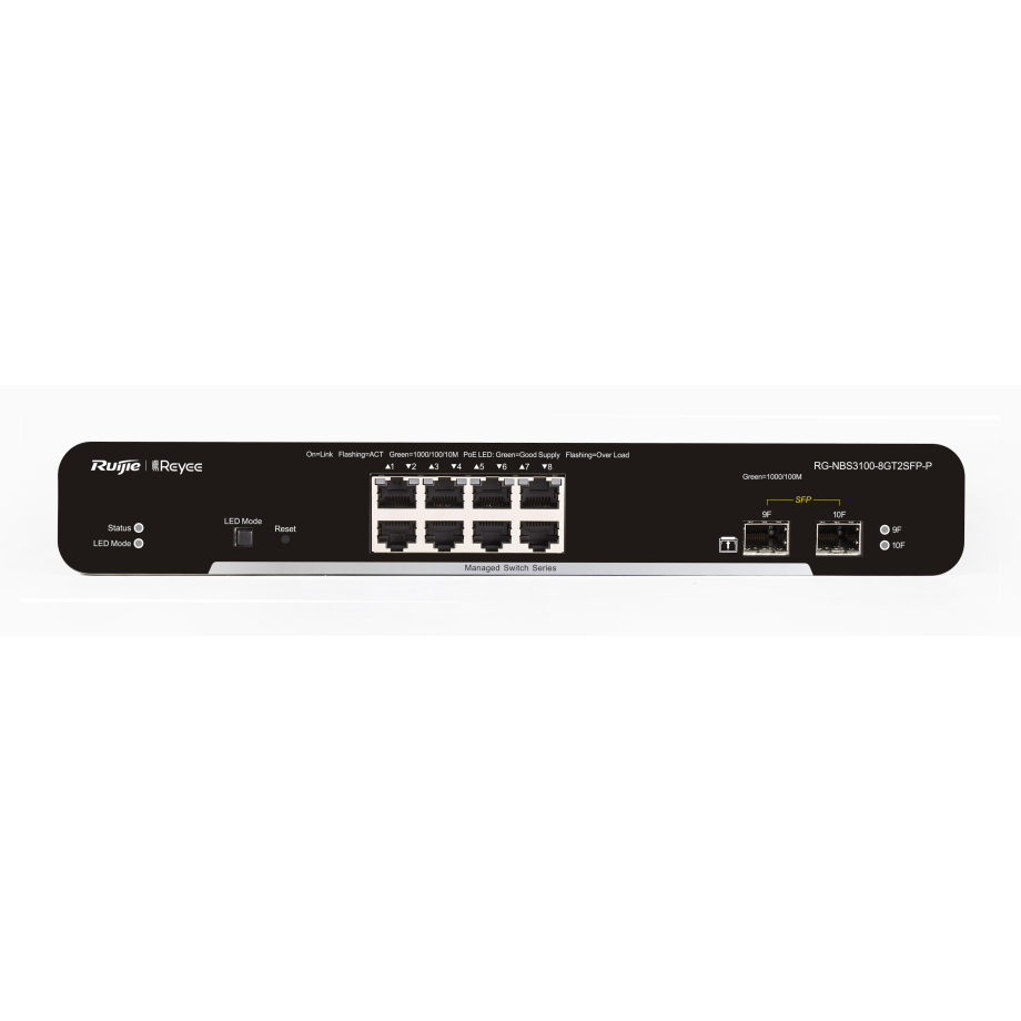 Reyee 10-Port Gigabit Layer 2 verwalteter PoE Switch