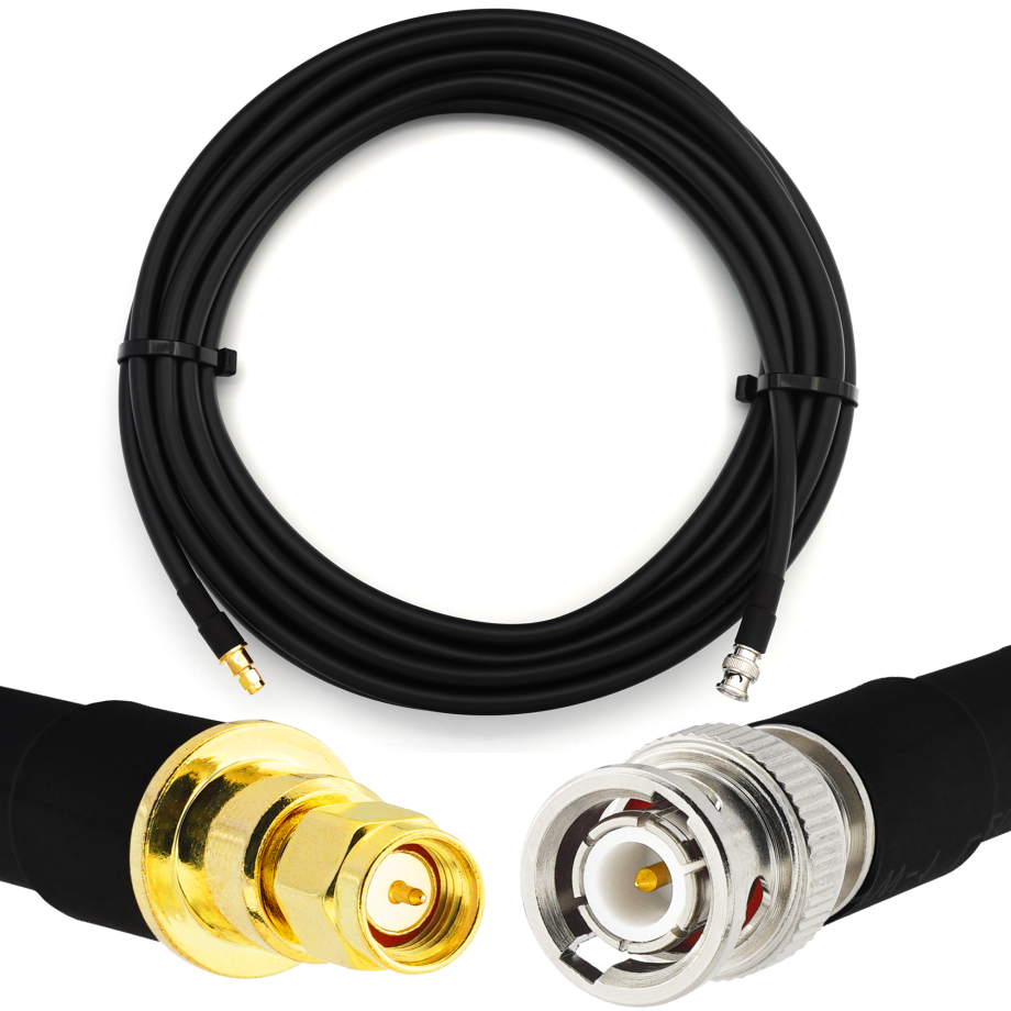 BNC Stecker auf SMA Stecker 1m elastisch Koaxialkabel —  entspricht LMR400 UF UltraFlex