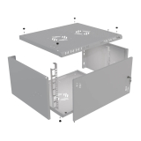 Serverschrank 19" 6U, 450mm, Volltür, grau