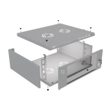 Serverschrank 19" 4U, 450mm, Glastür, grau