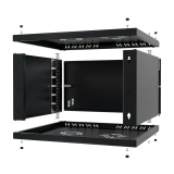 Serverschrank 19" 6U, 450mm, Volltür, schwarz